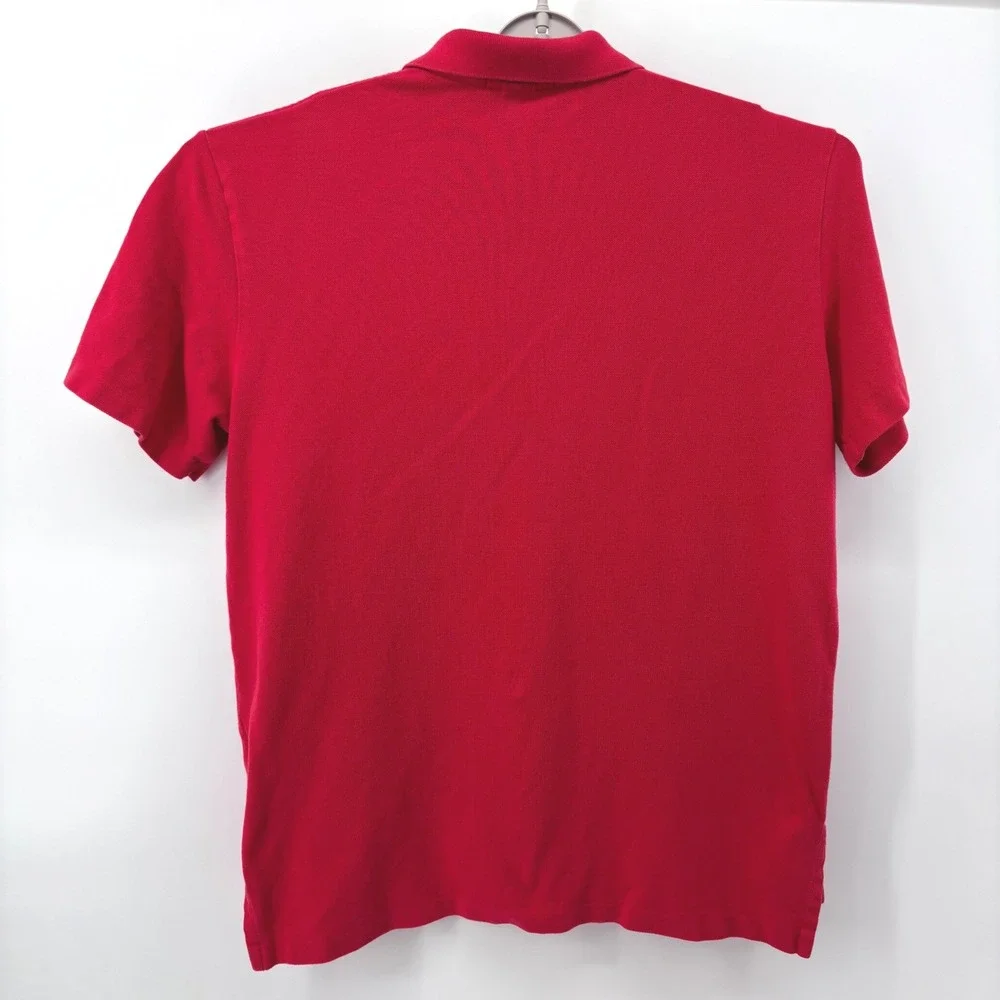 Polo Ralph Lauren Polo Shirt Men L Red Short Sleeve Pocket PONY LOGO Preppy Golf